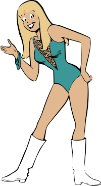 Woman in swimsuit and boots