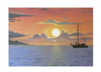 A sunset over the ocean