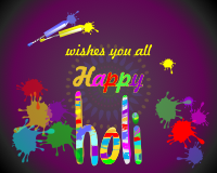 Happy Holi Wishes in Brush Painting Style - No logo fix mix