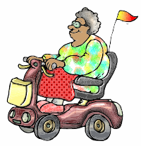 Black lady on a scooter