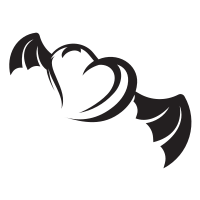 Silhouette of a heart with wings