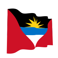 Waving flag of Antigue and Barbuda