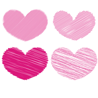 Heart shapes scribble effect