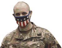 Solider in a Flag Mask