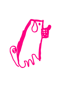 Dog in the grass with muzzle