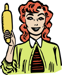 Rolling pin woman