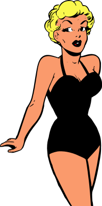 Retro swimsuit woman