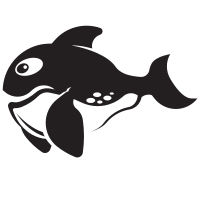 Fish silhouette monochrome clip art
