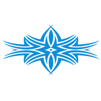 Tribal design shape in blue colour