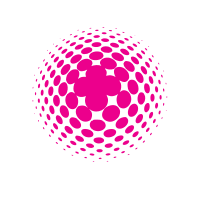 Pink halftone logotype concept