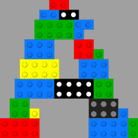Letter A made from Lego bricks