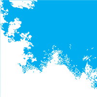 Blue background with white ink spatter