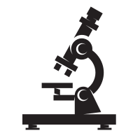 Silhouette of a microscope