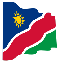 Waving flag of Namibia