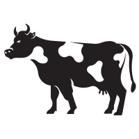 Cow silhouette stencil art