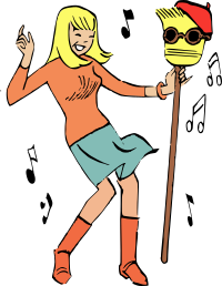 Beatnik broomstick dance