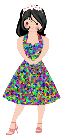 Rainbow Dress Lady
