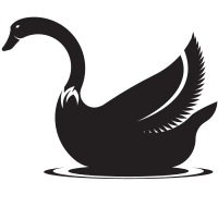 Silhouette of a swan