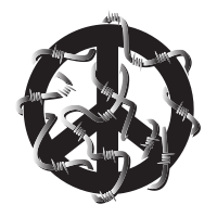 Peace sign with barbwire