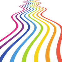 Flowing colored lines
