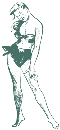 Teal Pin Up Lady