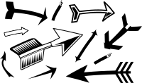 Black Mixed Arrows Clipart Set