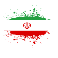 Iranian flag ink spatter