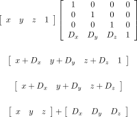 Translation with homogeneous coodinates