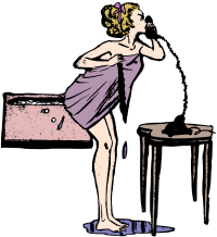 Bathing Girl on the Phone