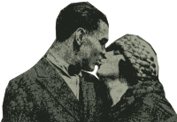 Retro Couple Kiss