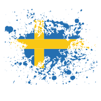 Swedish flag grunge splatter
