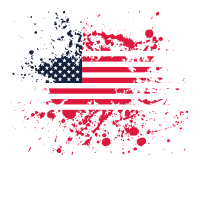 Flag of the USA ink splatter