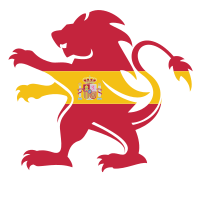 Heraldic lion Spanish flag