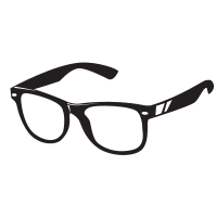 Glasses on white background