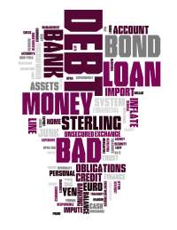 Debt and money word cloud