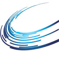Curved blue lines on white background