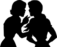 Women talking silhouette