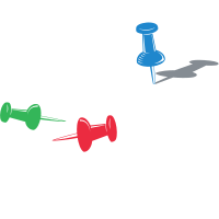 Coloured pushpins