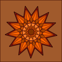 13 ray star with background