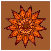 13 ray star with background