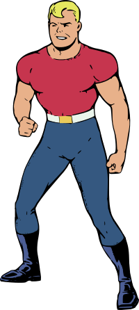 Muscular guy getting ready for a fight