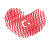 Turkish flag heart shape