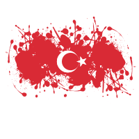 Turkish flag red ink splatter