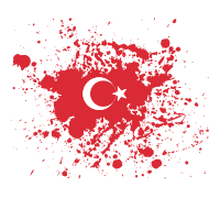 Flag of Turkey paint splatter