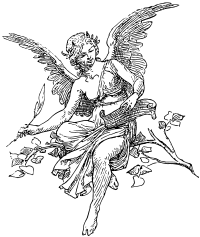 Angel writing scroll