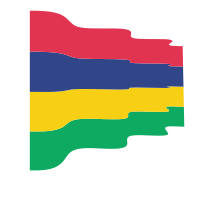 Waving flag of Mauritius