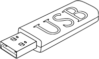 USB stick outline - labelled