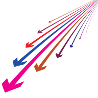 Arrows pink blue and brown