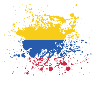 Colombian flag ink splatter