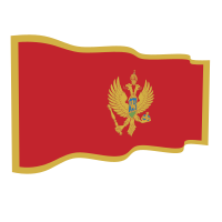 Waving flag of Montenegro